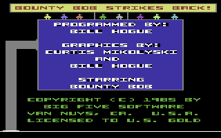Bounty Bob Strikes Back back cover for Commodore 64